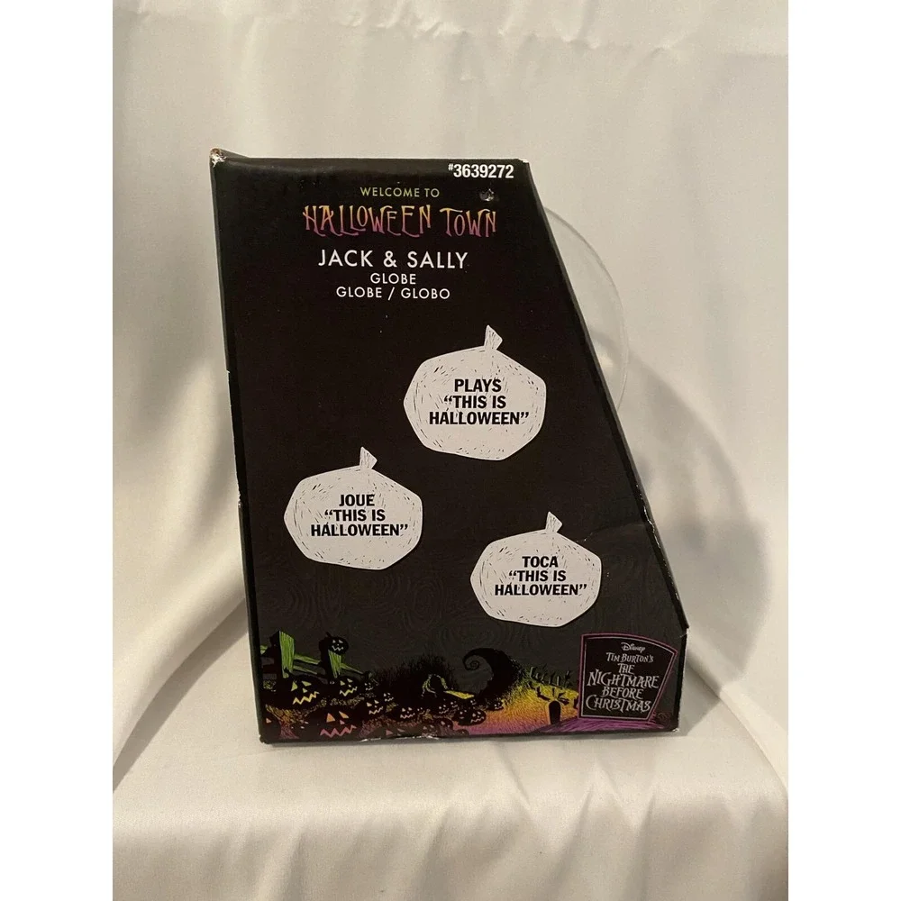 Disney Jack Skellington‎ & Sally Gemmy Halloween Light-Up Globe Plays Theme Song